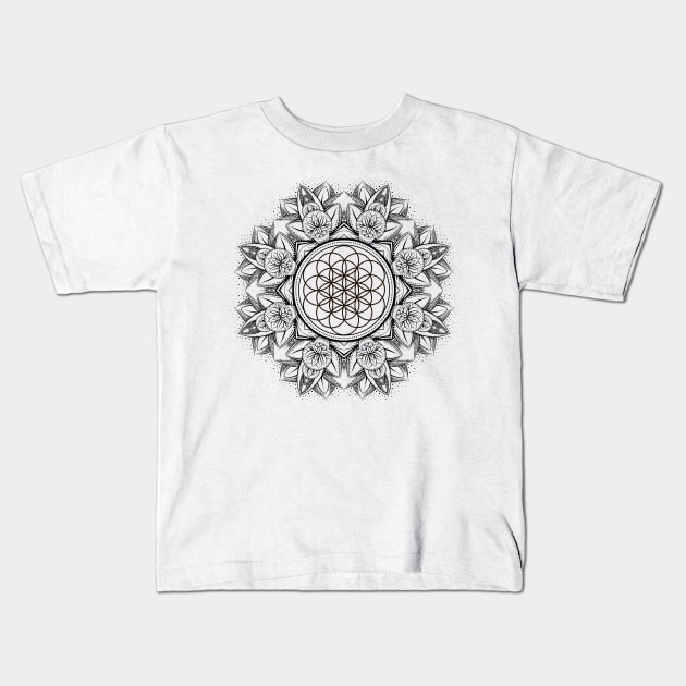 Lotus Mandala 26 Kids T-Shirt by Olga Berlet